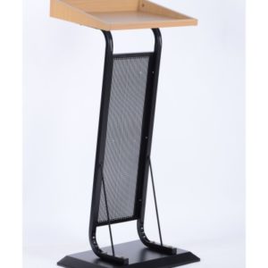 IRON LECTURE STAND WITH WOODEN BASE