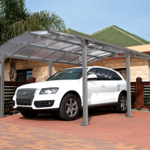 WIND RESISTANT CAR SHED WITH POLYCARBONATE SHEET